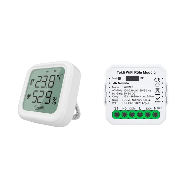WiFi Kablosuz Pilli Termostat Seti