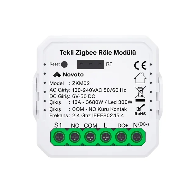 Zigbee AC DC Kuru Kontak Röle